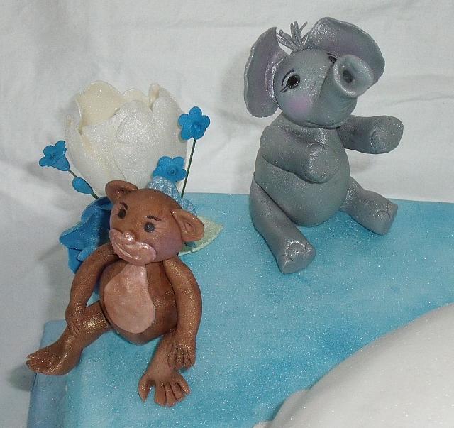 Pregnant Baby Shower close up of Elephant and Monkey