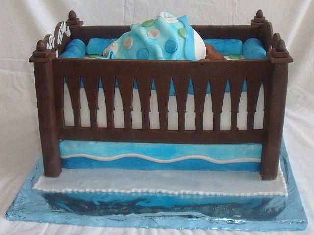 Baby Bottom in Baby Crib Cake for Baby Shower side view