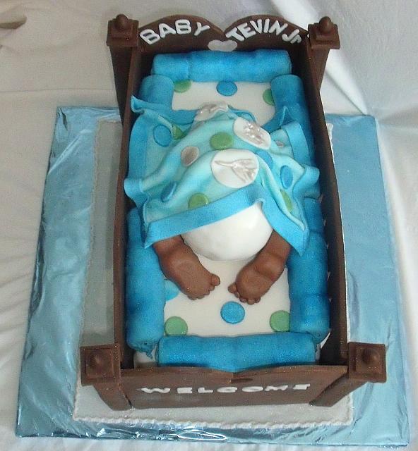 Baby Bottom in Baby Crib Cake for Baby Shower cake top