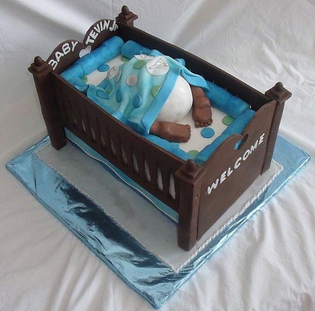Baby Bottom in Baby Crib Cake for Baby Shower view 2