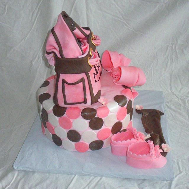 Baby Shower Juicy Couture Diaper Bag Fondant Cake view 1