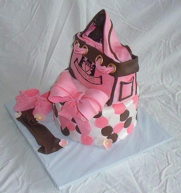 Baby Shower Juicy Couture Diaper Bag Fondant Cake view 2