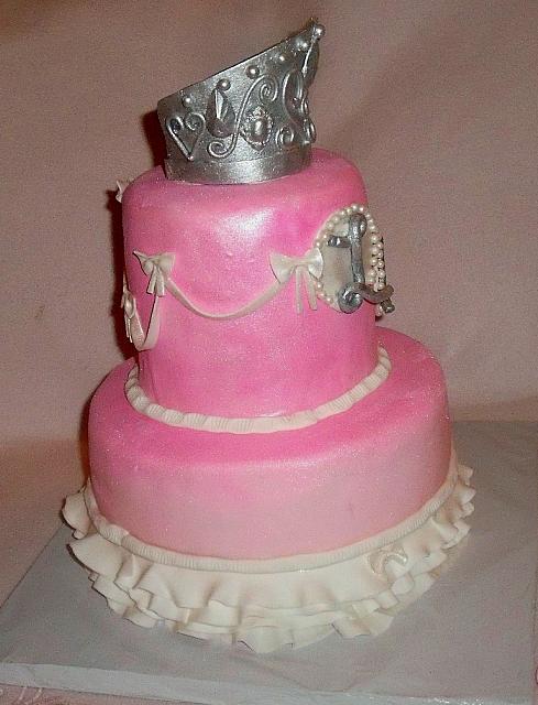 Princess or Cinderella Themed Fondant Cake left side