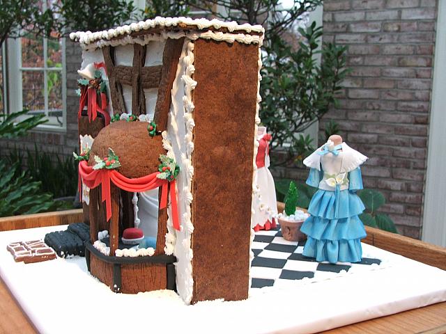 2008 Gingerbread Ladies Dress Shop - side view bay window and partial back of shop