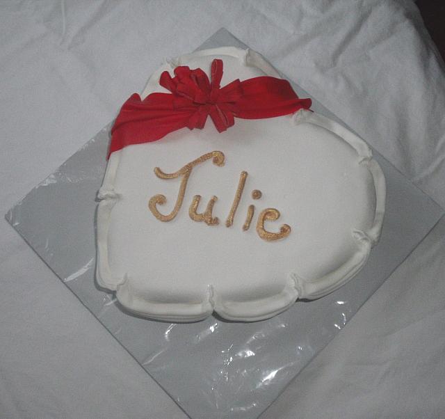 Heart Shaped Fondant Covered Cake View 2