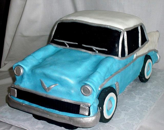 1956 Chevy Bel Air Car Cake front view