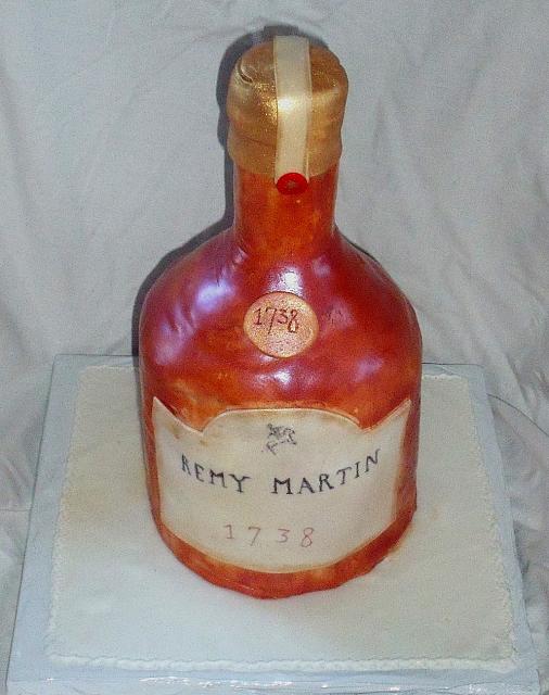 Remy Martin Liquor Bottle Cake top angle