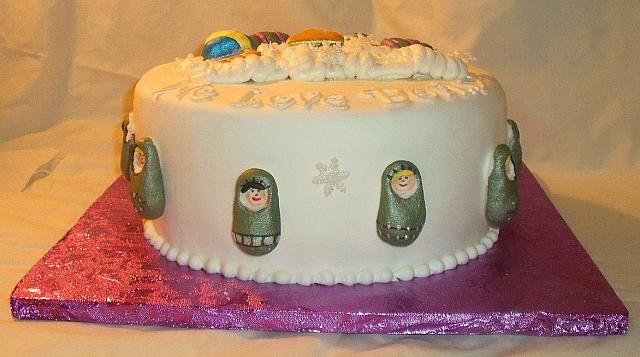Russian Theme Celebration Cake side view