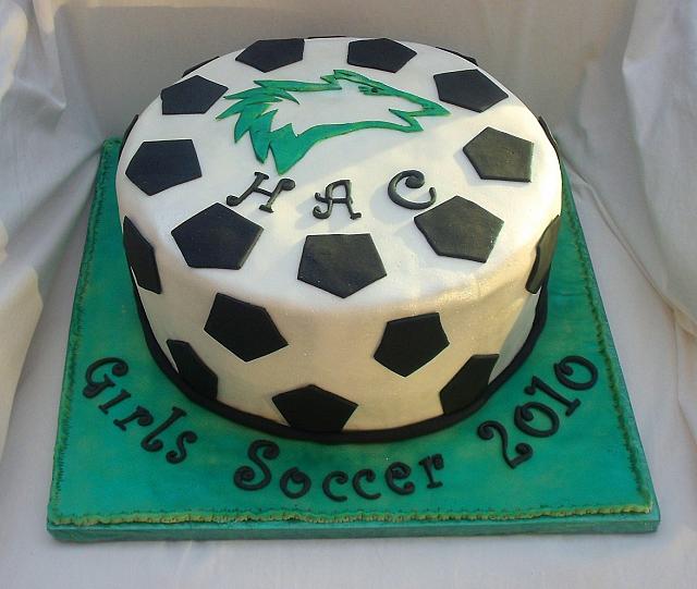 Soccer Theme Fondant-covered Cake