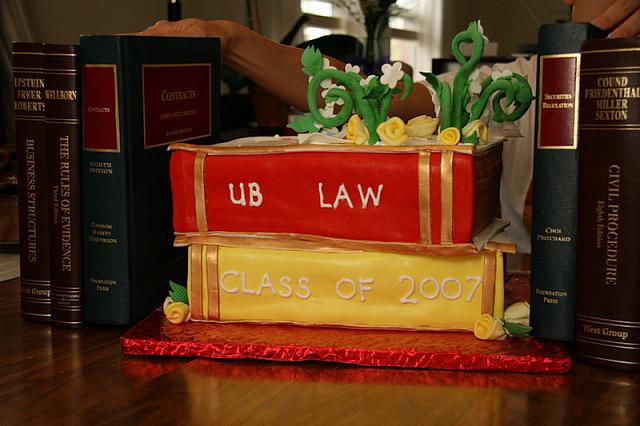 Back view of Graduation Cake for Law School Grad