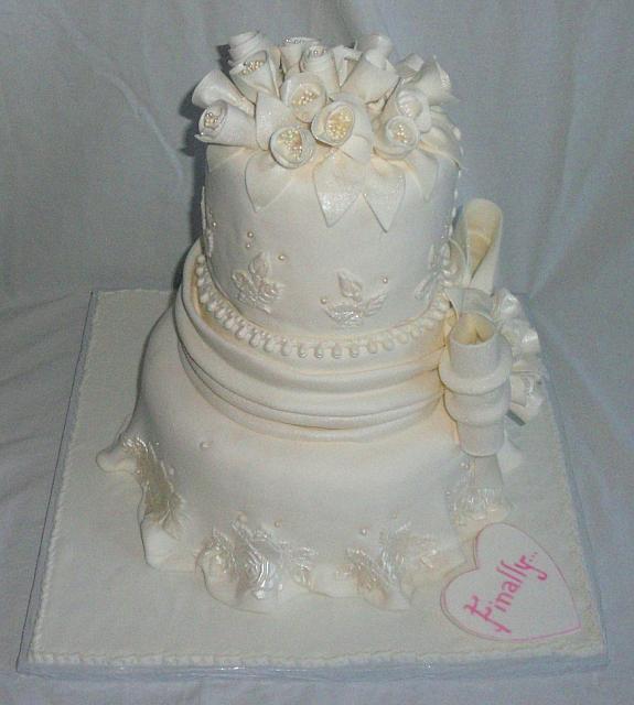 Elegant White Wedding Cake side 2