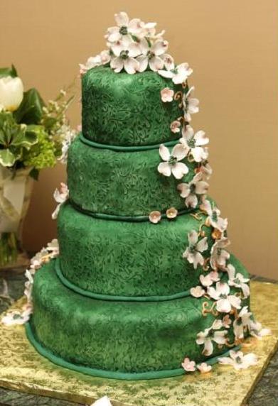 Green Wedding Cake Front view