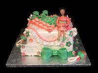 Baby Shower Fondant Cake with Edible Baby Dress, Shoes, Pregnant Figurine Take Two