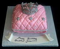 Pink Pillow Princess Crown Fondant Cake Top
