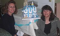 Debbie Moran and Tanya Foster with cake