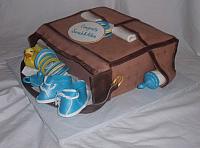 Louis Vuitton Baby Bag Cake with Gumpaste Duck, Baby Rings, Shoes, and Rings