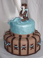 Teddy Bear themed Baby Shower Cake in Brown and Blue
