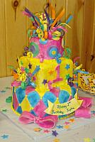 Whimsical Mardi Gras First Birthday Cake view 2