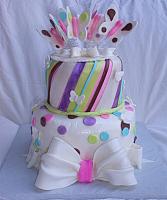 Butterfly Stripes Dots Bows Whimsical Cake main view
