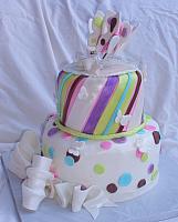 Butterfly Stripes Dots Bows Whimsical Cake side view