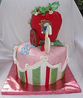 Strawberry Shortcake Theme House Cake right side