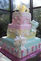 Baby Shower present Cake Side Angle View