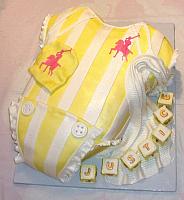 Baby Onesie Yellow White Polo Baby Shower Fondant Cake