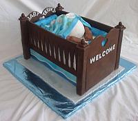 Baby Bottom in Baby Crib Cake for Baby Shower
