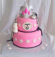 Barbie Princess Theme Fondant Cake with Crown, Bows
