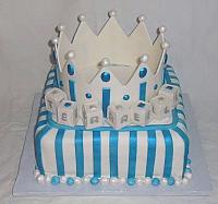 Baby Shower Crown For Boy Fondant Cake main  view