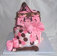 Baby Shower Juicy Couture Diaper Bag Fondant Cake