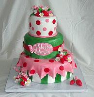 Strawberry Shortcake Baby Shower For Girl Fondant Cake main view