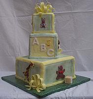 Baby Shower Cake With Edible Animals View 2