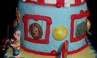 Circus Or Carnival Theme Tiered Cake Lion Animal Close Up
