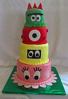 Yo Gabba Gabba Fondant Birthday Cake