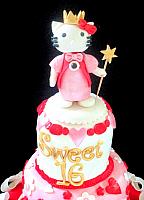Hello Kitty Pink Red Hearts Fondant Gumpaste Edible Cake Topper