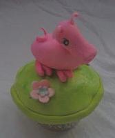 Farm Animal Cupcake - edible Pink Pig