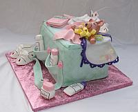 Baby Diaper Bag Cake side view