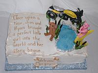 Baby Story Book top view of cake