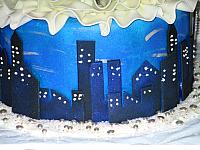 Ballroom Dancing Cake Side City Night Skyline Gumpaste Decoration