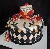 Harlequin Glitzy Glamour Girl Birthday Cake
