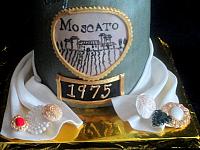 Wine Bottle Moscato Fondant Cake Jewelry And Label Close Up
