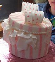 Pink Hat Box or Gift Box cake - Fondant and Gumpaste