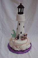 lighthouse or light house cake - light house is completely edible as all of decorations on this cake are