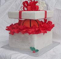 Basketball Present Cake or Sports Cake front view