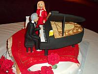 50th Anniversary Cake Couple At Piano