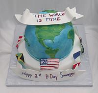 Globe And International Flags Cake main view