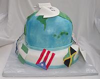Globe And International Flags Cake view 3