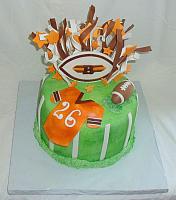 Football Theme Fondant Cake of Cleveland Browns top view