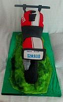Three Dimensional or 3D Motorcycle Fondant Cake back view